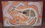 Aboriginal Family Eat Roo - original painting by Bob Sutor